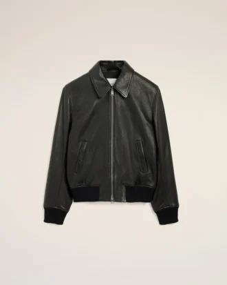 Black Lamb Leather Zipped Jacket