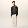 Black Lamb Leather Zipped Jacket