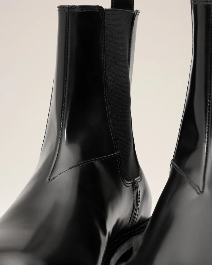 Black Leather Anatomical Toe Chelsea Boots Black Leather Anatomical Toe Chelsea Boots