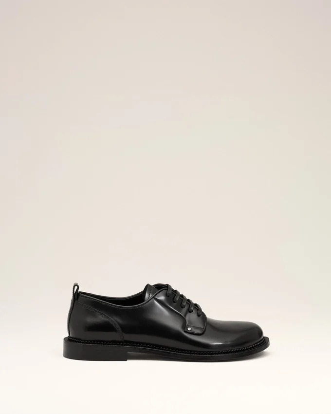 Black Leather Anatomical Toe Derbies Black Leather Anatomical Toe Derbies