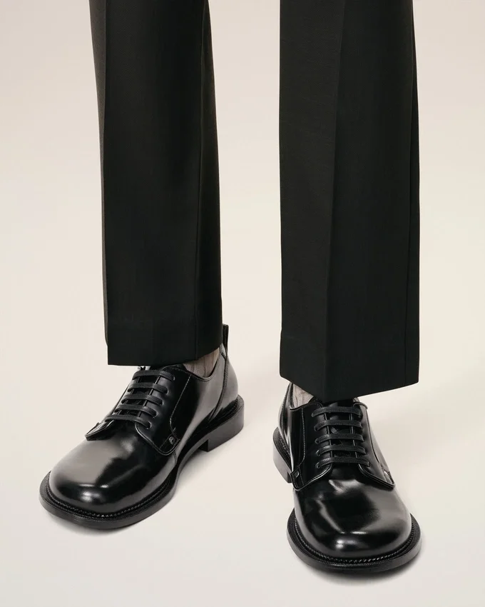 Black Leather Anatomical Toe Derbies Black Leather Anatomical Toe Derbies