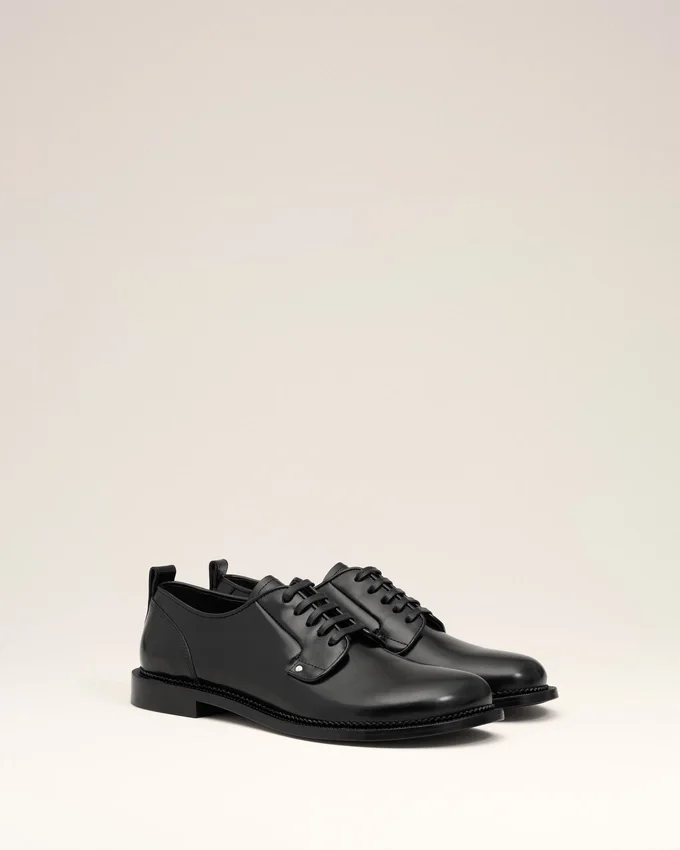 Black Leather Anatomical Toe Derbies Black Leather Anatomical Toe Derbies