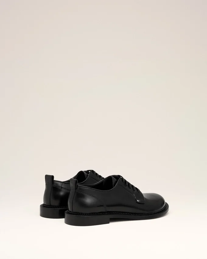 Black Leather Anatomical Toe Derbies Black Leather Anatomical Toe Derbies