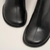 Black Leather Anatomical-Toe Piano Boots