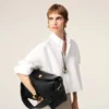 Black Leather Large Carrousel Bag