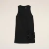 Black New Wool Belted Mini Dress