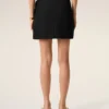 Black New Wool Big Buckle Belted Mini Skirt Black New Wool Big Buckle Belted Mini Skirt