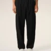 Black New Wool Elasticated Waist Trousers