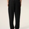 Black New Wool Elasticated Waist Trousers