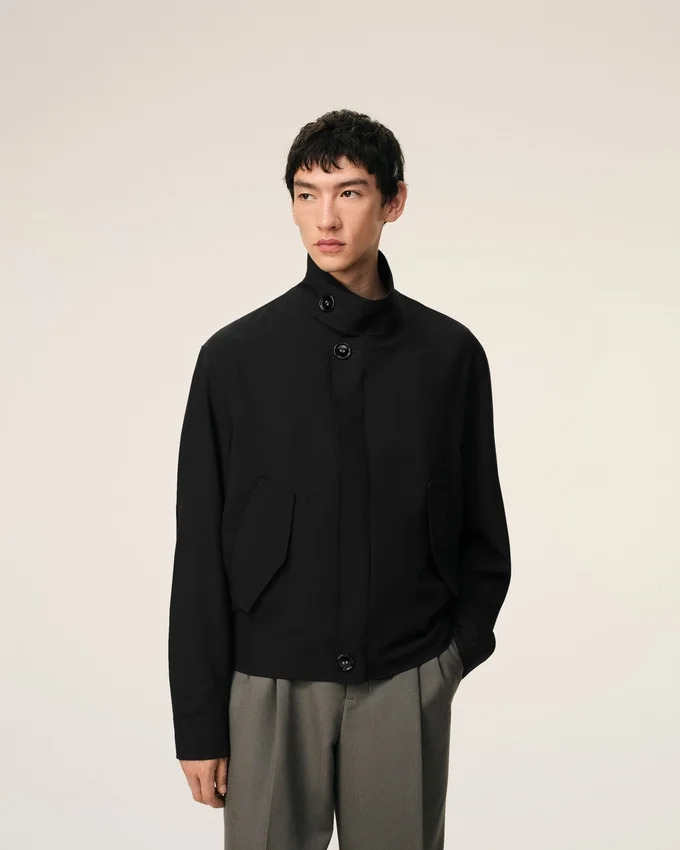 Black New Wool Harrington Jacket Black New Wool Harrington Jacket