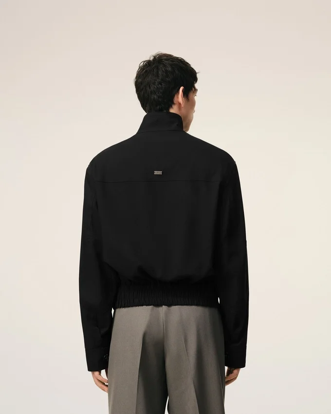Black New Wool Harrington Jacket Black New Wool Harrington Jacket