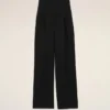 Black New Wool High Waist Wide Trousers