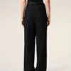 Black New Wool High Waist Wide Trousers
