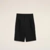 Black New Wool Low Waist Wide Bermuda Shorts Black New Wool Low Waist Wide Bermuda Shorts