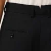 Black New Wool Low Waist Wide Bermuda Shorts