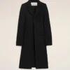 Black New Wool Simple Breasted Fitted Coat Black New Wool Simple Breasted Fitted Coat