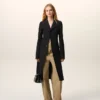 Black New Wool Simple Breasted Fitted Coat Black New Wool Simple Breasted Fitted Coat