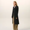 Black New Wool Simple Breasted Fitted Coat Black New Wool Simple Breasted Fitted Coat