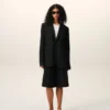 Black New Wool Single Breasted Boxy Jacket Black New Wool Single Breasted Boxy Jacket