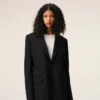 Black New Wool Single Breasted Boxy Jacket Black New Wool Single Breasted Boxy Jacket