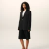 Black New Wool Single Breasted Boxy Jacket Black New Wool Single Breasted Boxy Jacket