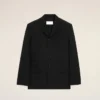 Black New Wool Single Breasted Straight Jacket Black New Wool Single Breasted Straight Jacket