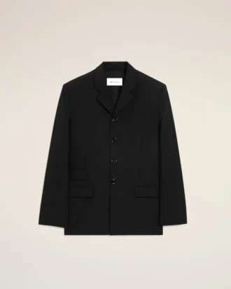 Black New Wool Single Breasted Straight Jacket