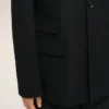 Black New Wool Single Breasted Straight Jacket Black New Wool Single Breasted Straight Jacket