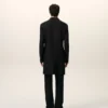 Black New Wool Straight Simple Breasted Coat
