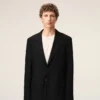 Black New Wool Straight Single Breasted Jacket Black New Wool Straight Single Breasted Jacket