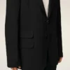 Black New Wool Straight Single Breasted Jacket Black New Wool Straight Single Breasted Jacket