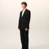 Black New Wool Straight Single Breasted Jacket Black New Wool Straight Single Breasted Jacket
