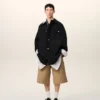 Black New Wool Worker Jacket