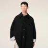 Black New Wool Worker Jacket