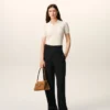 Black New Wool Wrapped Belted Trousers Black New Wool Wrapped Belted Trousers