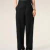 Black New Wool Wrapped Belted Trousers Black New Wool Wrapped Belted Trousers