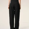 Black New Wool Wrapped Belted Trousers Black New Wool Wrapped Belted Trousers