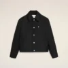 Black Nylon Ami De Coeur Stud Buttoned Jacket Black Nylon Ami De Coeur Stud Buttoned Jacket