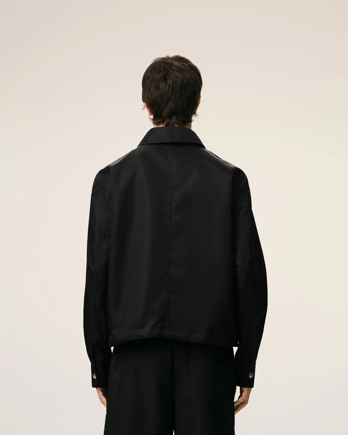 Black Nylon Ami De Coeur Stud Buttoned Jacket Black Nylon Ami De Coeur Stud Buttoned Jacket