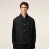Black Nylon Ami De Coeur Stud Buttoned Jacket Black Nylon Ami De Coeur Stud Buttoned Jacket