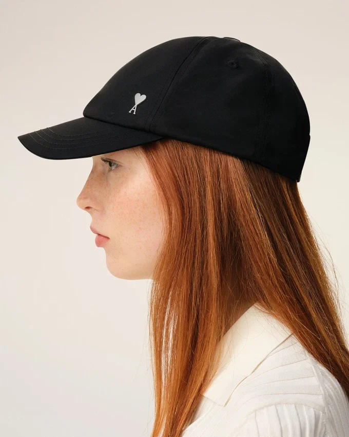 Black Nylon Ami De Coeur Stud Cap Black Nylon Ami De Coeur Stud Cap