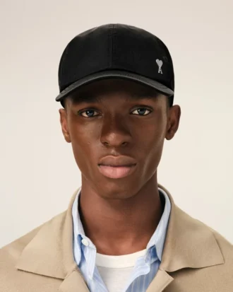 Black Nylon Ami De Coeur Stud Cap