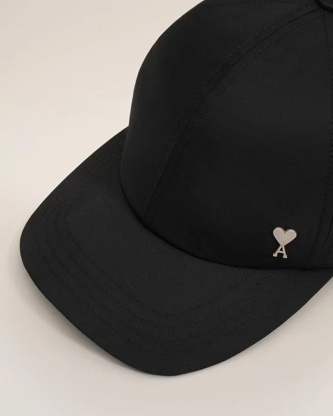 Black Nylon Ami De Coeur Stud Cap Black Nylon Ami De Coeur Stud Cap