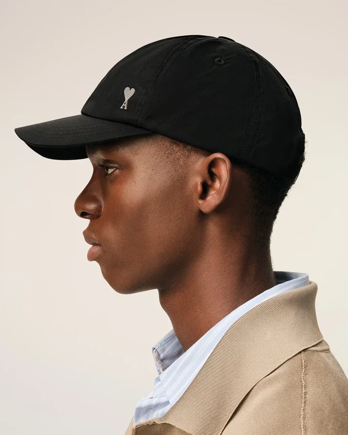 Black Nylon Ami De Coeur Stud Cap Black Nylon Ami De Coeur Stud Cap