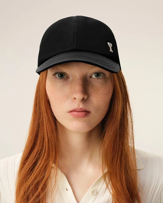 Black Nylon Ami De Coeur Stud Cap Black Nylon Ami De Coeur Stud Cap