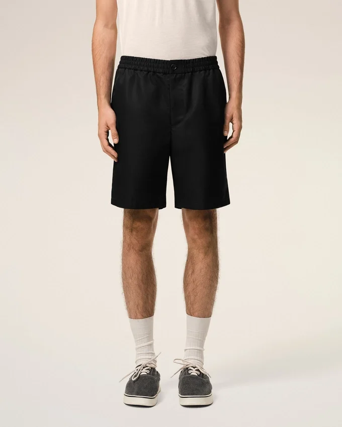 Black Nylon Elasticated Waist Ami De Coeur Stud Shorts Black Nylon Elasticated Waist Ami De Coeur Stud Shorts