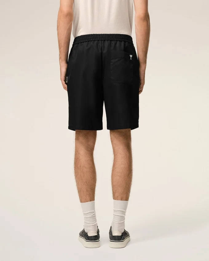 Black Nylon Elasticated Waist Ami De Coeur Stud Shorts Black Nylon Elasticated Waist Ami De Coeur Stud Shorts