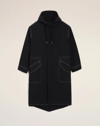 Black Nylon Long Parka