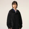 Black Nylon Long Parka