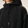 Black Nylon Long Parka